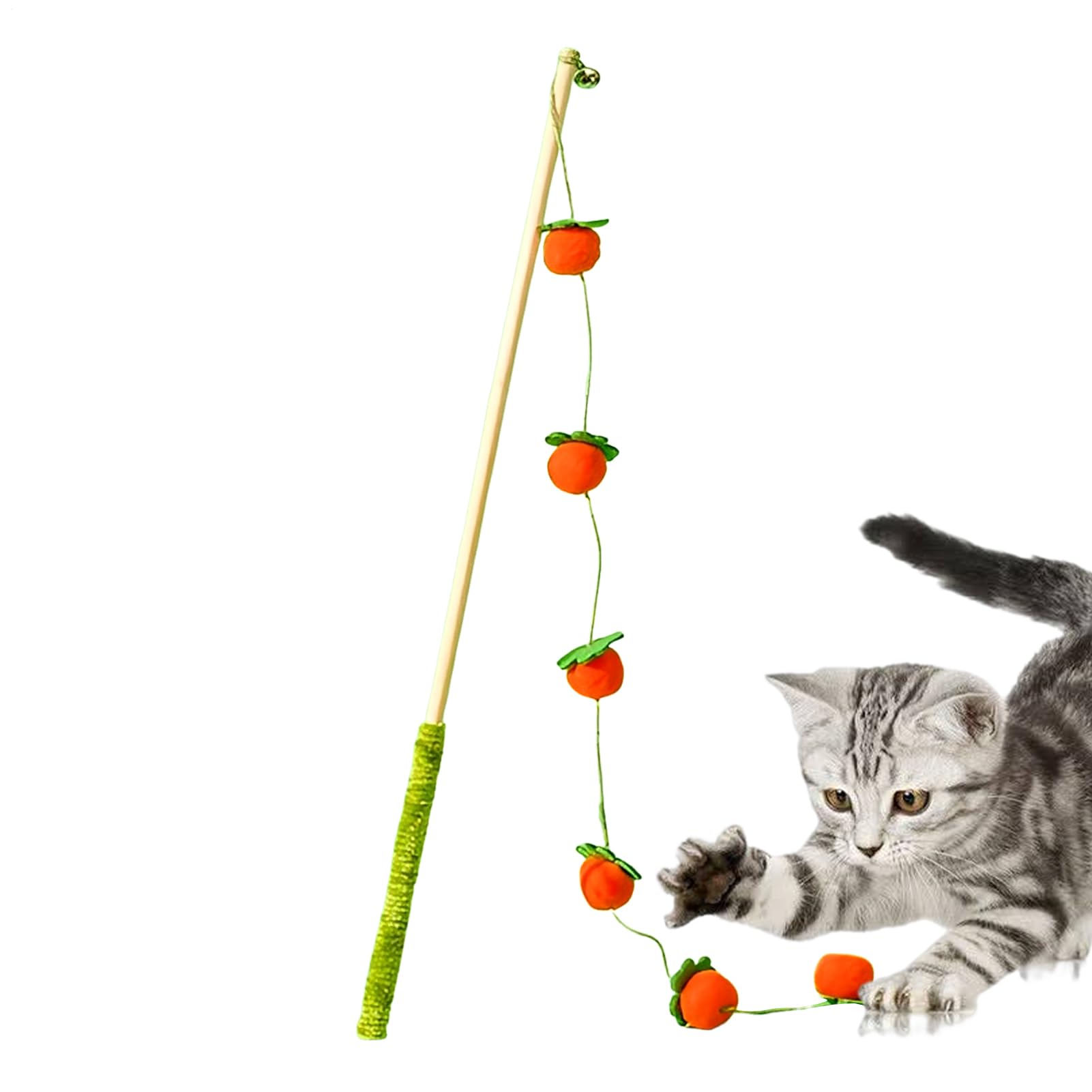 Toy for Cats, Interactive Stick with Fruit Design for Play, Interactive Cat Toy Stick, for Small Cats, Indoor Game Against Boredom with Bird, Fish and Mouse Desi
