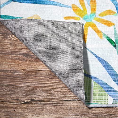 Topotdor Tropical Leaves Runner Rug, Washable Floral Designs Area Rug Indoor Outdoor Comfortable Durable Low Pile For Hallway Kitchen Patio Porch Backyard,2' X 6' #TOP2