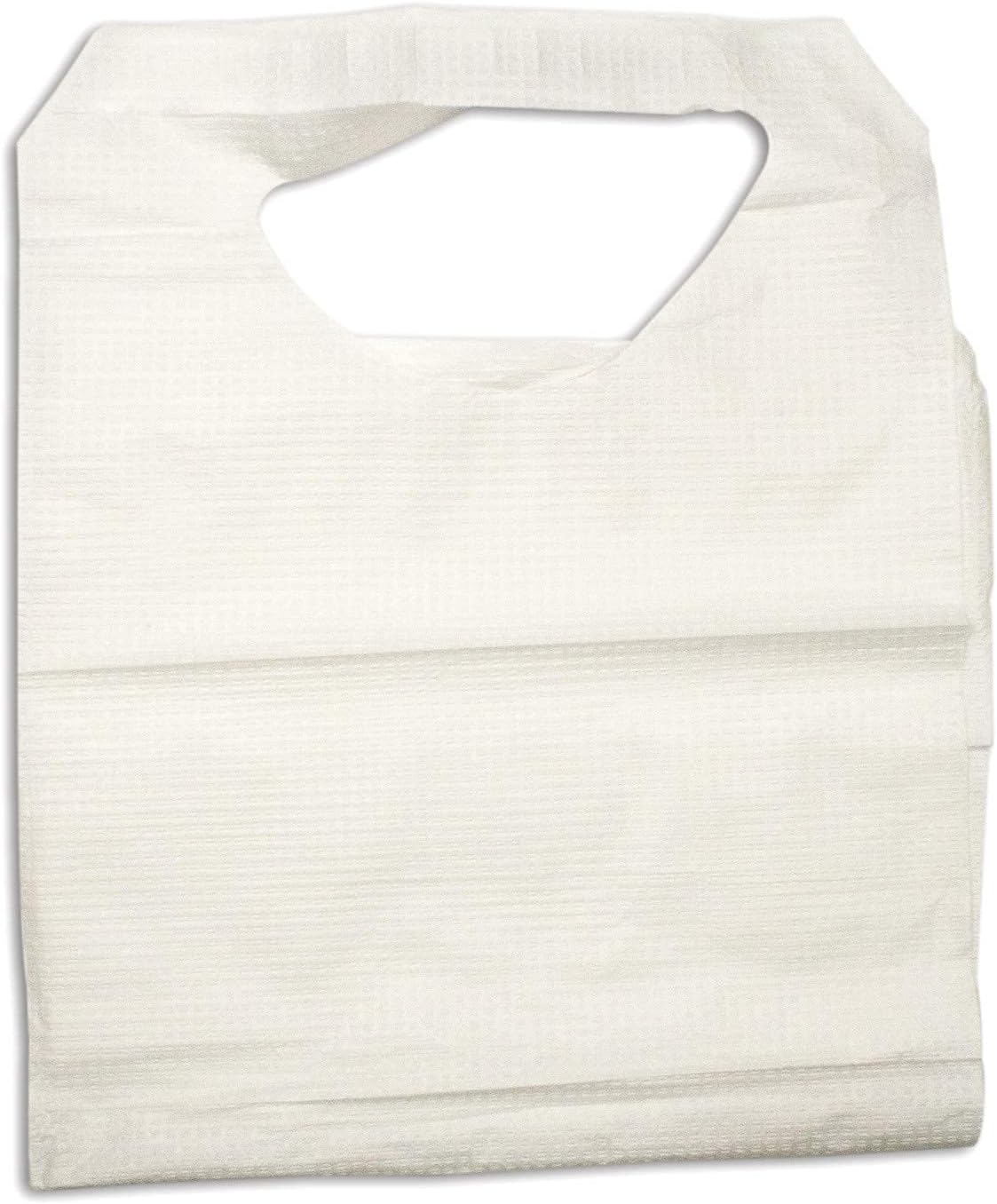 Disposable Tissue/poly-backed Bibs Slipover (White/Case of 150)