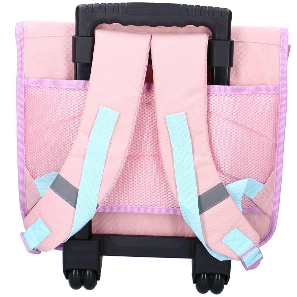 DISNEY STITCH Sac à dos Trolley - Sac à dos pour enfants | école | maternelle - Bretelles rembourrées et réglables - 2 roues et poignée extensible - 38 x 31 x 15 cm - Couleur rose