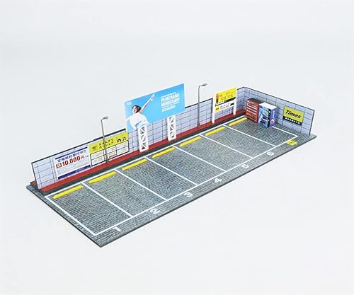 NUEIOVRW Modelo de diorama a escala 164, modelo de escena de visualización de estacionamiento, modelo de escena de vista de calle japonesa, modelo