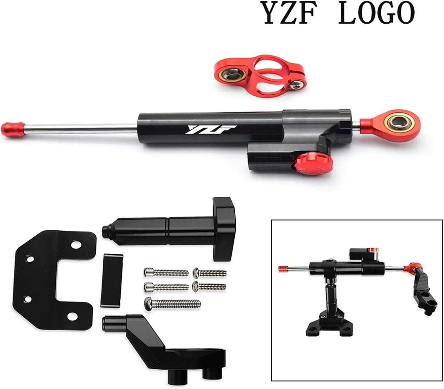 CNC Motorcycle Stabilizer Steering Damper Mounting Bracket Support Kit For YZF R3 R25 YZFR3 YZFR25 Mounting Bracket Kit(Green)