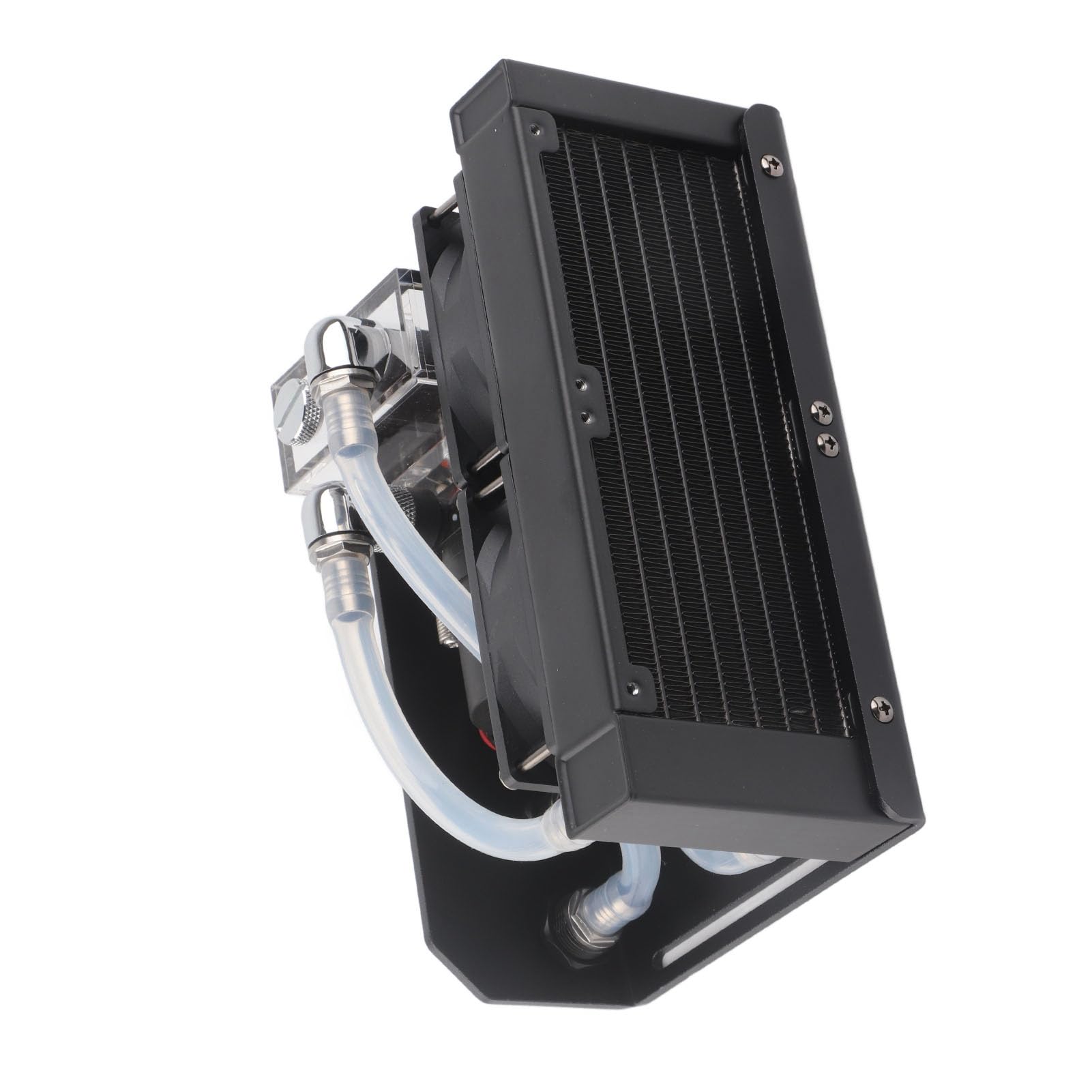 Topiky Bomba de Enfriamiento de CPU, Bomba de Enfriamiento de Agua de 600L/H, de de PC Silenciosa de 4 Pines con Puerto D de Rosca G1/4 de Doble Ventilador para Computadora de Escritorio