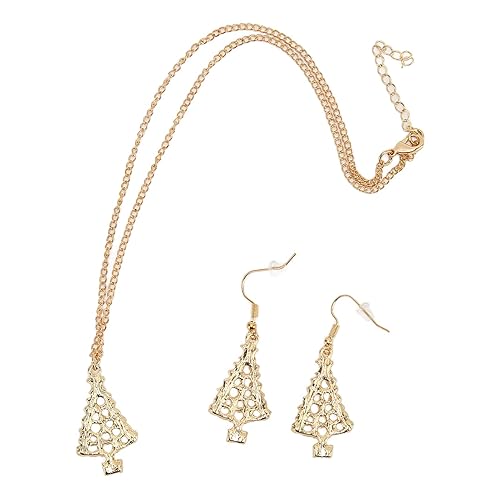 Vista 8 de Betued Christmas Earrings Necklace Set, Jewelry Set, Christmas tree pendant design Color design Alloy material resistance Light weight for Women