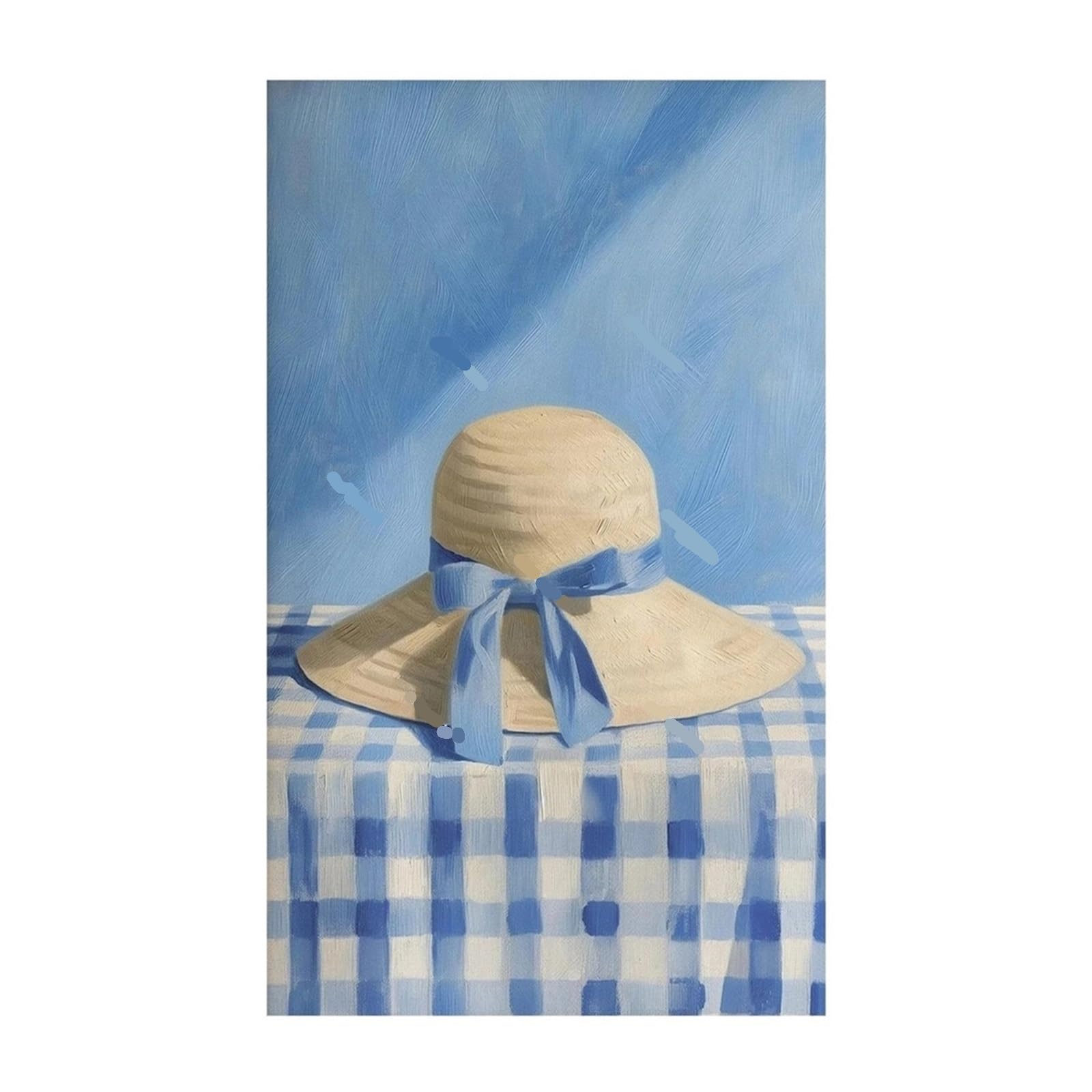 Graiting 1pc Blue Coastal Beach Seashell Sailboat Hydrangea Posters Prints Canvas Painting Wall Art Pictures Living