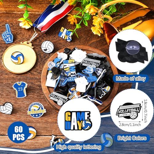 Image of Knitgrip 60 Pcs Football Softball Soccer Volleyball Baseball Enamel Pins Bulk Sport Trading Lapel Pin Senior Night Party Favors for Hat Shirt Backpack Sport Player Award Gift, 12 Style