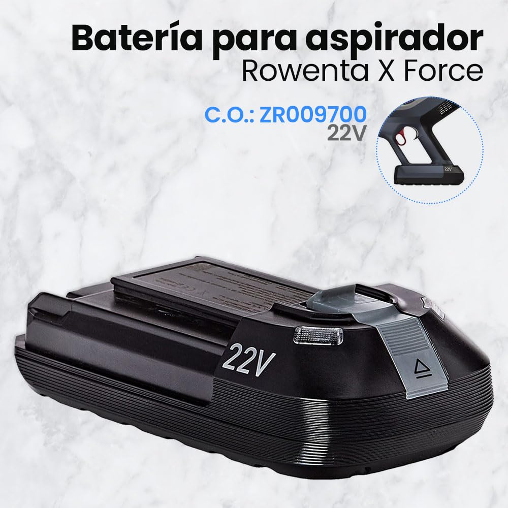 Rowenta Batería de Aspirador Escoba X-Force 22V Cargador de Aspiradora Rowenta ZR009700