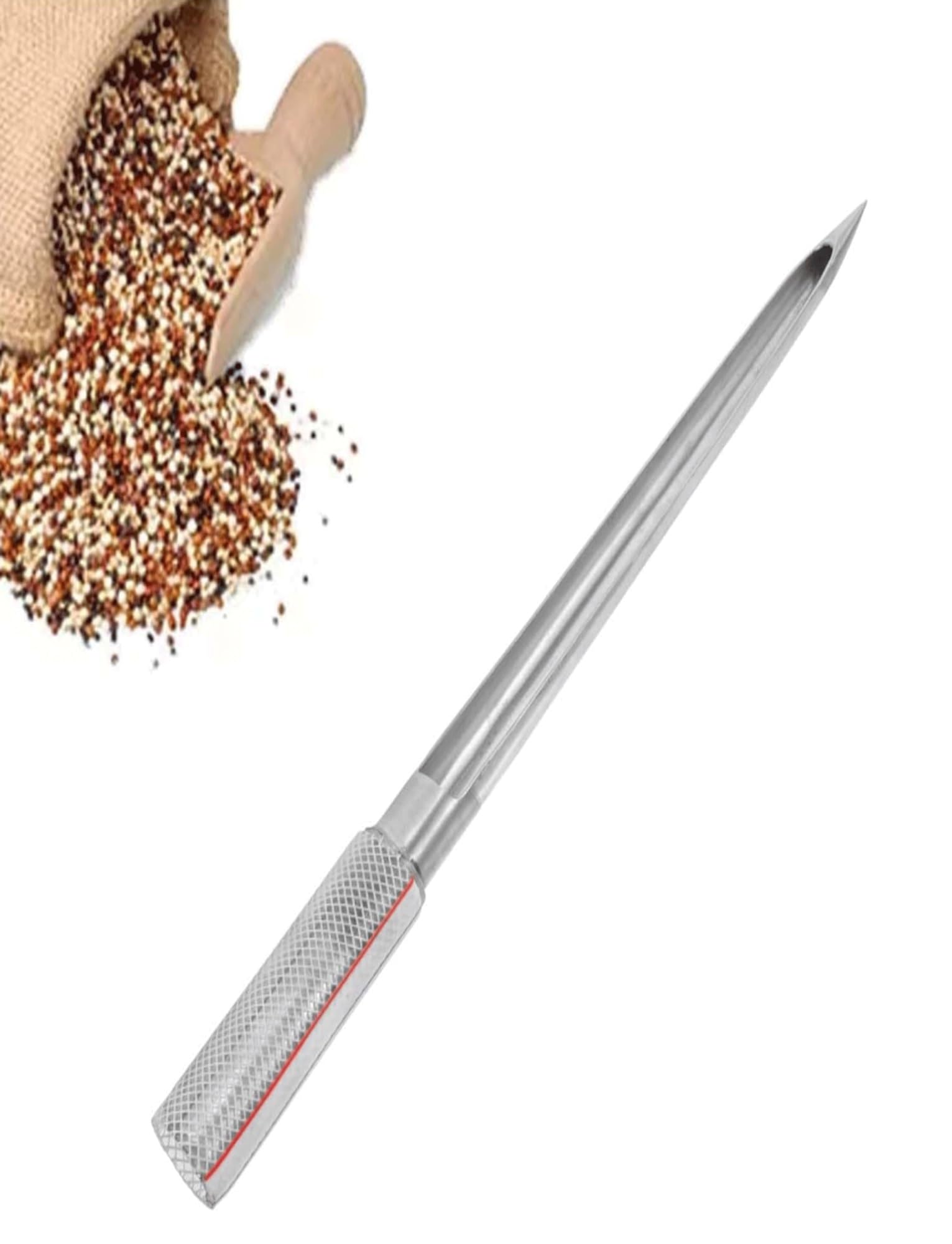 Campionatore di cereali e fertilizzanti in acciaio inossidabile 304, polveri e cereali, per campionamento e agricoltura (60 cm)