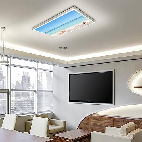 Miniatura 7 de Paquete de 4 cubiertas de luz fluorescente para luz de techo, conchas de fresa de playa de verano, cubiertas de luz para aula, oficina, hogar, 4 x 2