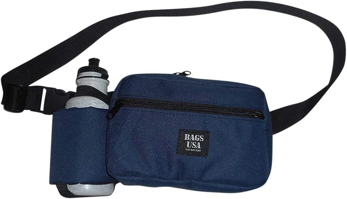 Fanny Pack H2O single deluxe Dupont Cordura,holds One 22oz Bottle,great for running/hiking/cycling/camping. (Navy)