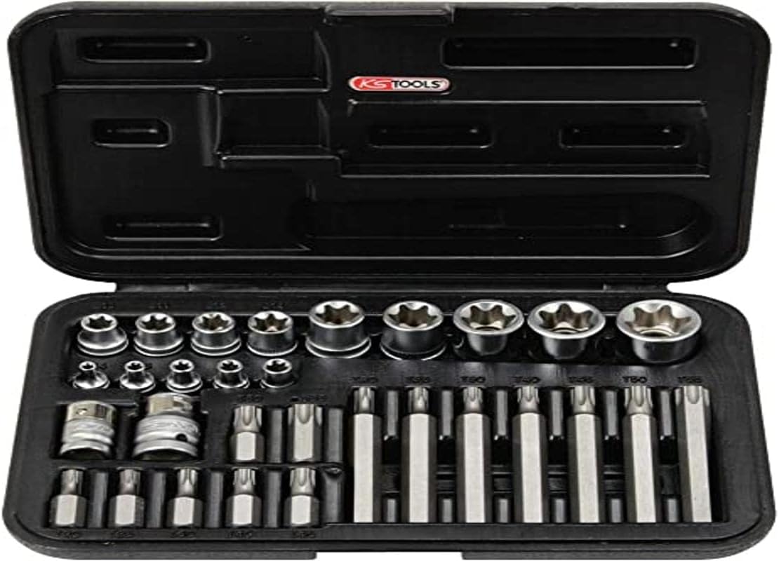 KS Tools 911.4307 Coffret Douilles Et Embouts Torx 1/4 + 1/2 21 Pièces