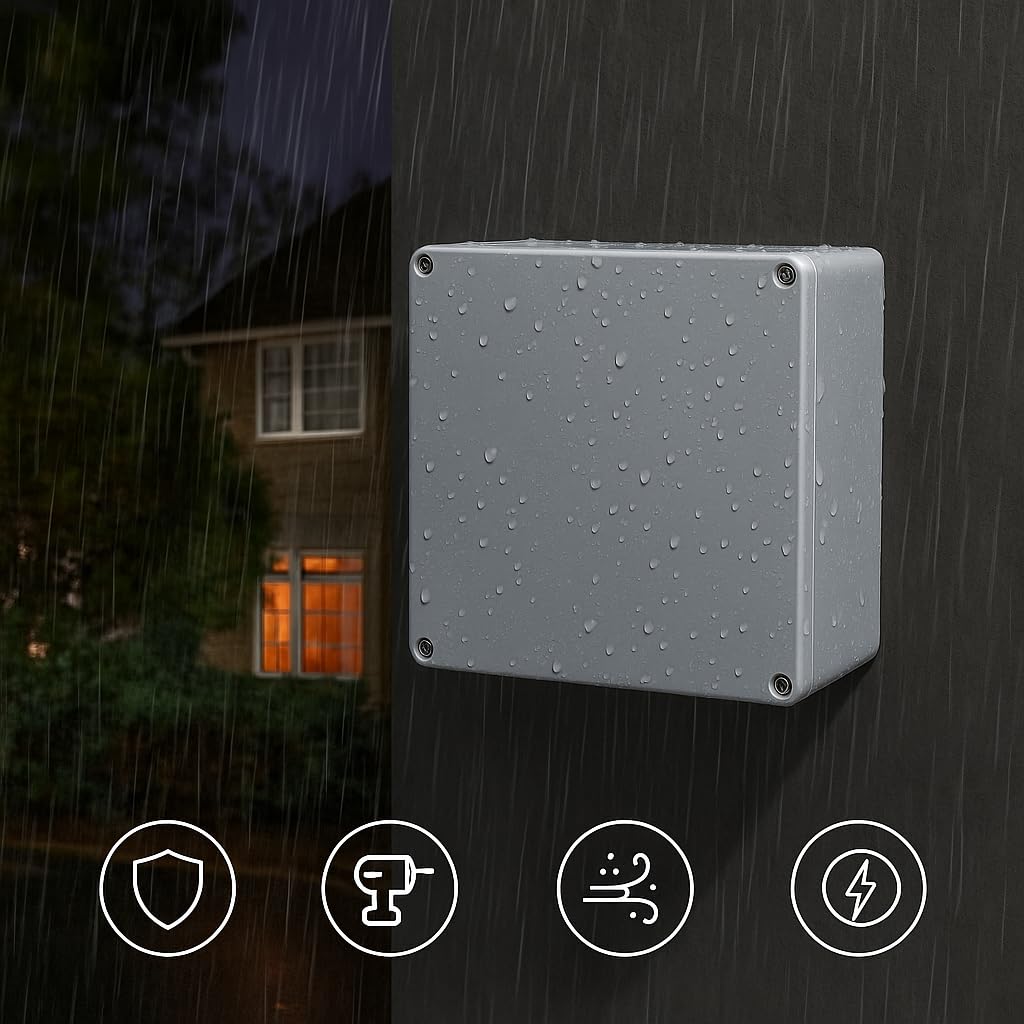 PVC Junction Box 8x8x4 inches ETL Listed Gray Outdoor Electrical Enclosure NEMA Rated (1)