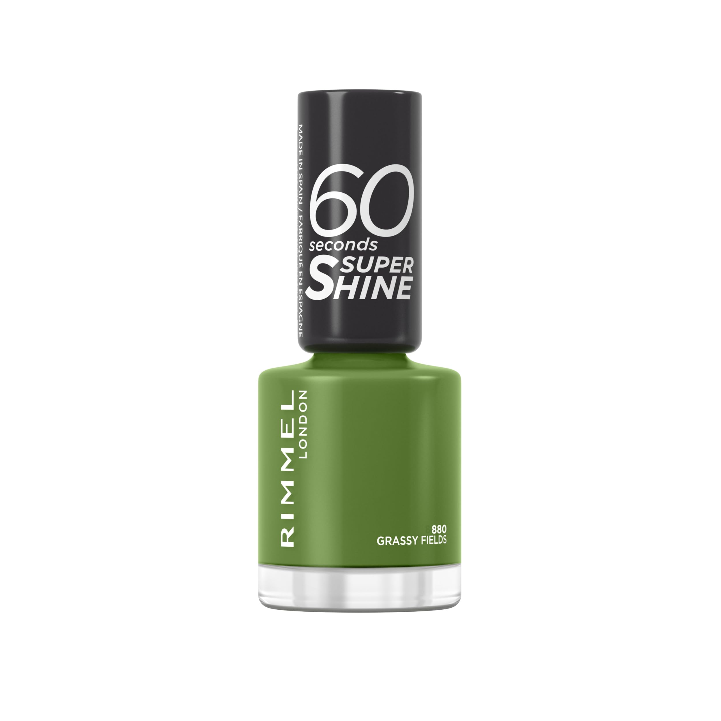 Rimmel London Colour Your Way 60 Seconds Super Shine Nail Polish - Quick Drying - Resists Chips & Fading, Lasts Up To 10 Days - Precise Application In One Stroke - 880 Grassy Fields, 8 ml
