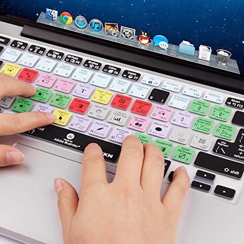 Xskn Adobe Illustrator Shortcuts Keyboard Skin Silicone Ai Hotkeys Keyboard Cover For Macbook Air 13 & Macbook Pro 13 15 17, Retina (Us/European Iso Keyboard) #TOP5