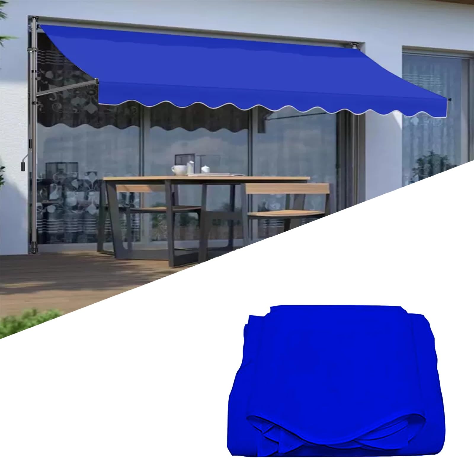 Toile de rechange pour auvent bleu 185 cm contre pluie et UV
