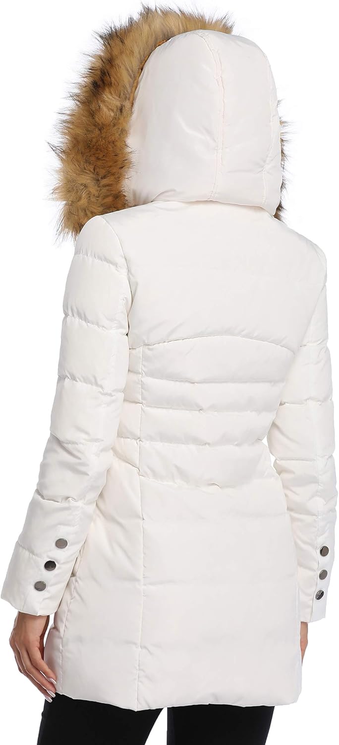 Epsion Women's Hooded Thickened Long Down Jacket Winter Down Parka Puffer Jacket - Image 6