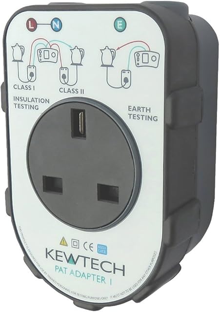Kewtech PATADAPTER1 Portable Appliance Adaptor Box For 17th Edition Multifunction Testers,Grey