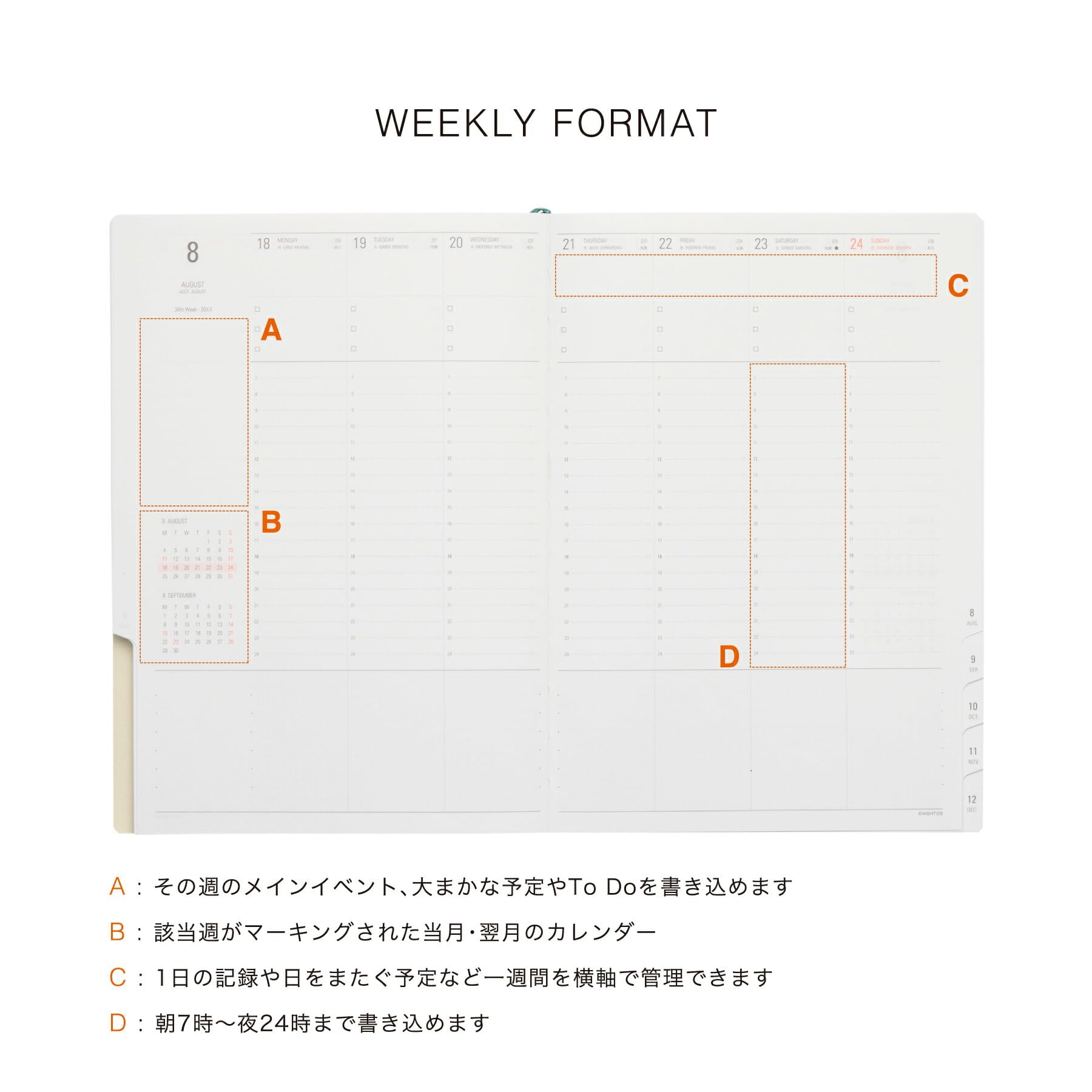 A5 2025年用スケジュール帳リフィル3点セット firofax FILOFAX 2025年 システム手帳リフィル A5 見開き1週間＆片面メモ