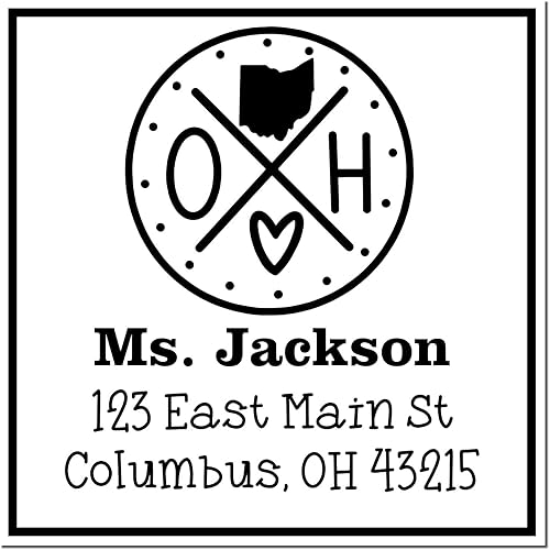 Miniatura 146 de Texas State Love - Sello de dirección cuadrado, uso con almohadilla de sellos, sello de correo de Texas, tamaño 1-5/8 pulgadas Manija