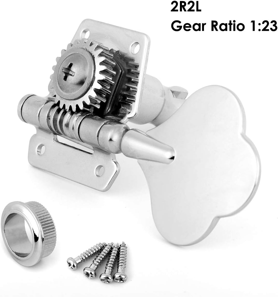 Advanced Electric Bass Tuner Machine Tuning Pegs 23:1 Ratio Chrome
