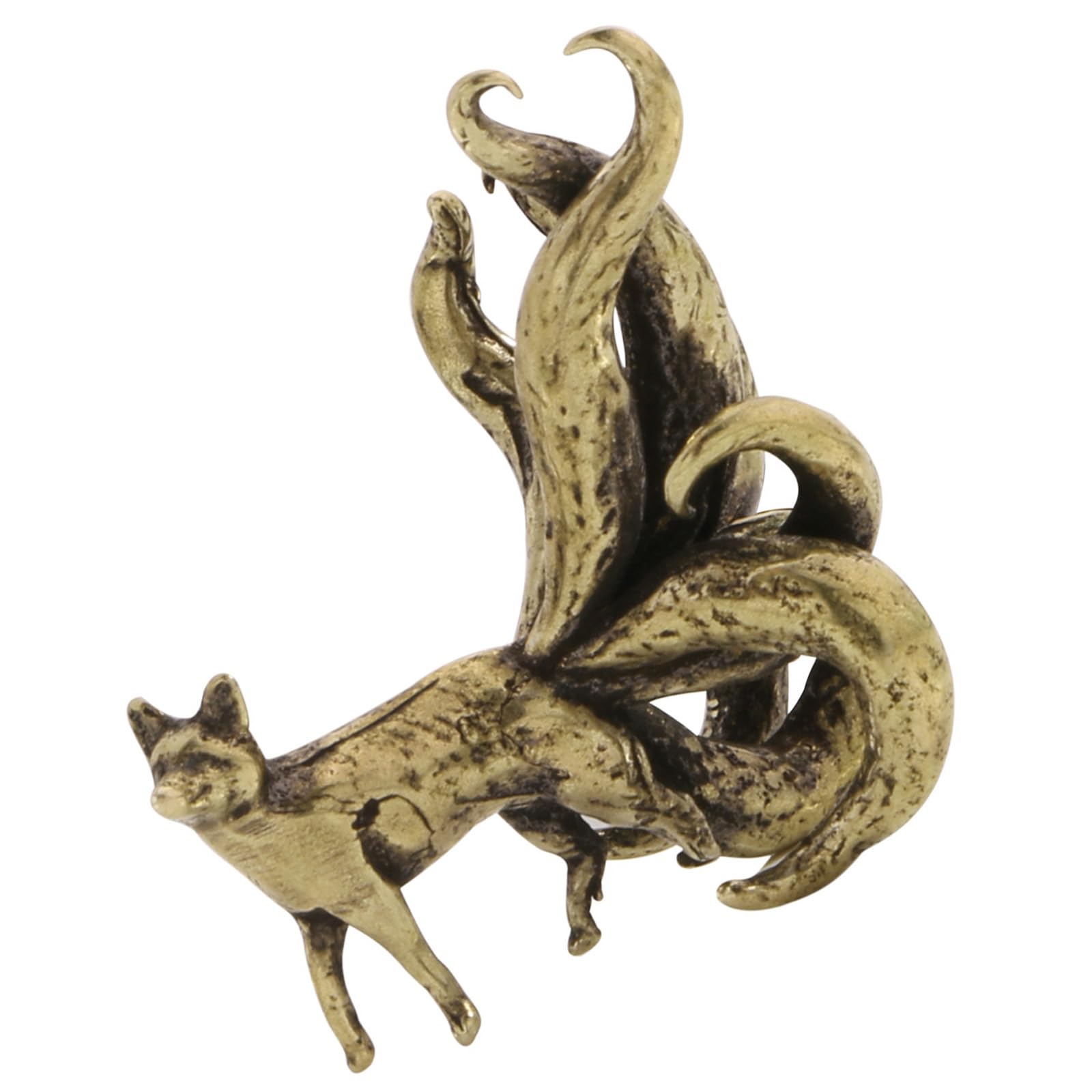 Xjdzineq Brass Animal Statue Foxes Table Ornament Foxes Figurines Sculptures Table Centerpieces for Living Room Bedroom Decors Brass Animal Figurine