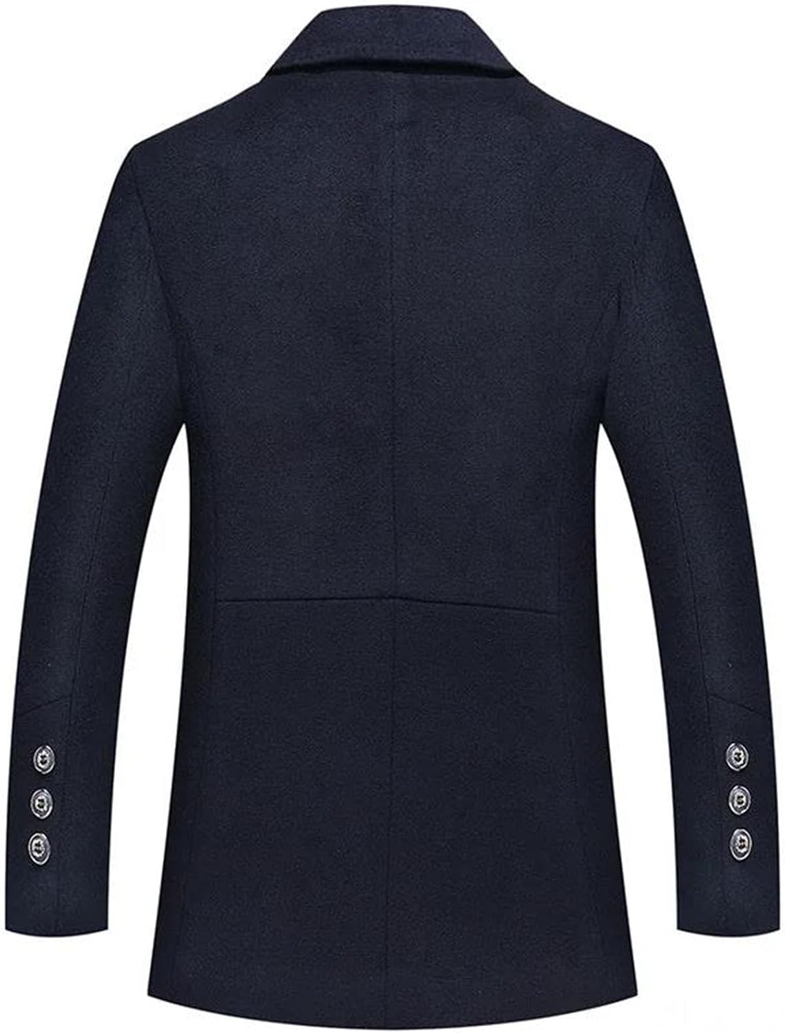 Men's Business Casual Wool Blend Trench Coat Winter Long Jacket Fleece Lined Warm Overcoat