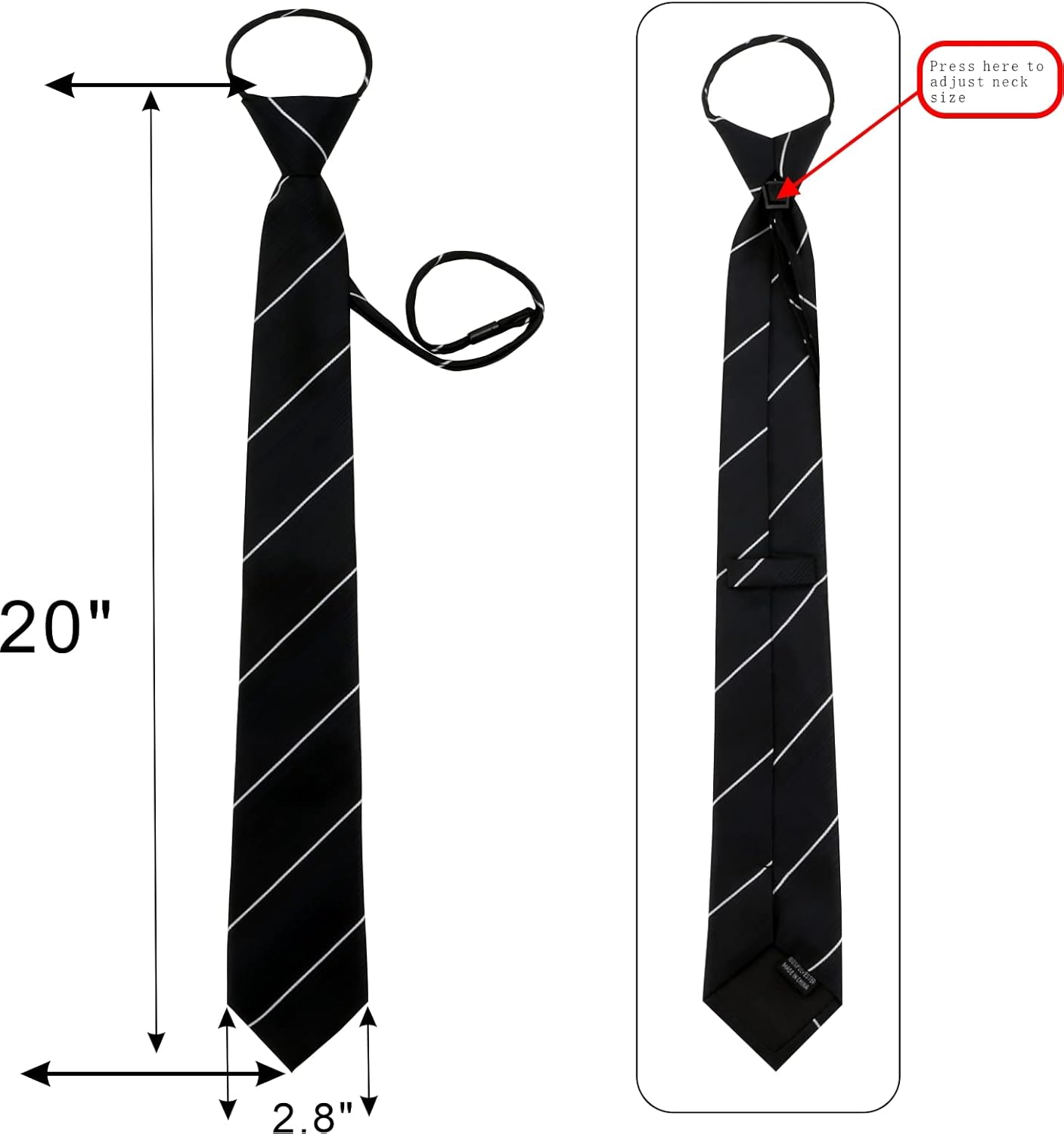 Mens Ties, Mens Zipper Ties Neckties for Men, Silky Zip Up Ties, Men's Pretied Ties Set - Image 2