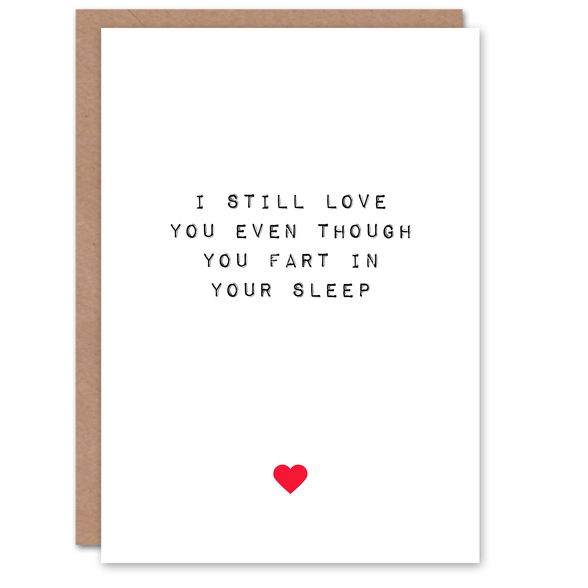 Artery8 Valentines Day Greeting Card Fun Funny Humour Fart Sleep For Him or Her