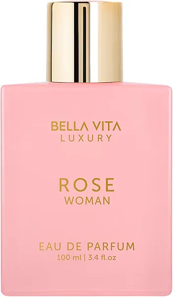 BellaVita Luxury ROSE Perfume for Women (100ml) | Floral, Oriental & Sweet Fragrance | Notes: Amber, Vanilla, Black Currant, Rose, Jasmine | Premium French Floral Fragrance