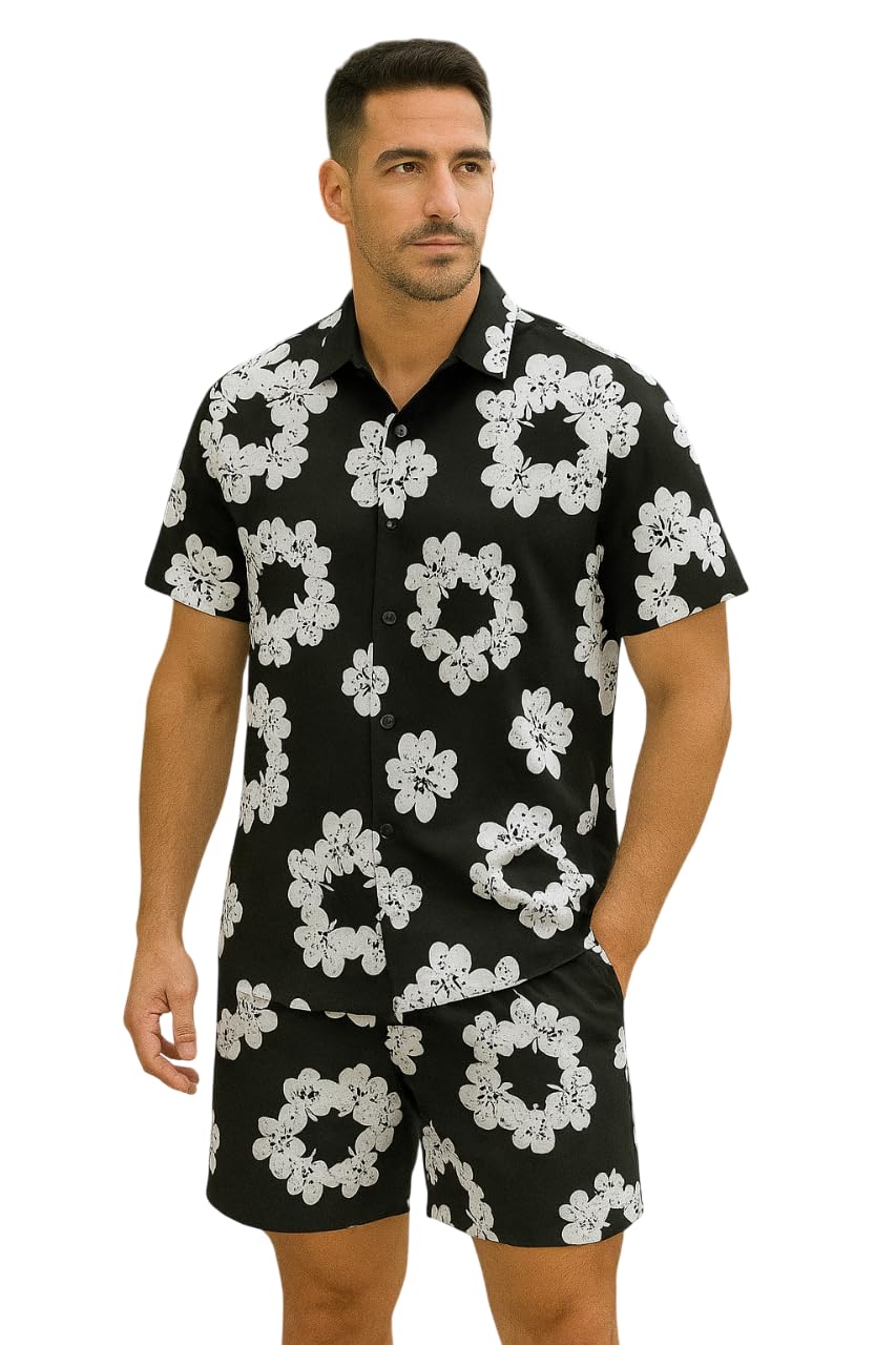 MEN'S NIGHTWEAR || MENS PRINTED NIGHT SUITS || Night Suit Co-Ord Set For Mens Black1-image-43