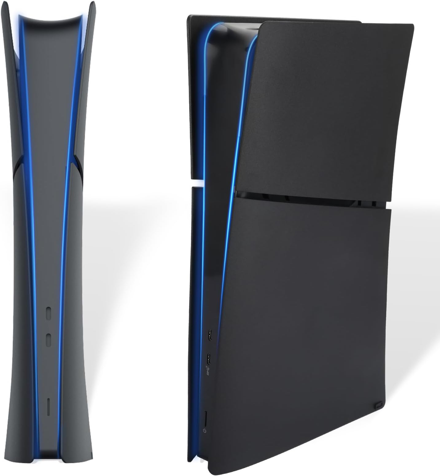 Black Plates for PS5 Slim Console Digital Edition, PS5 Slim Accessories Cover Plates Replacement, Protective Shell Faceplates for PlayStation 5 Slim Console, Black