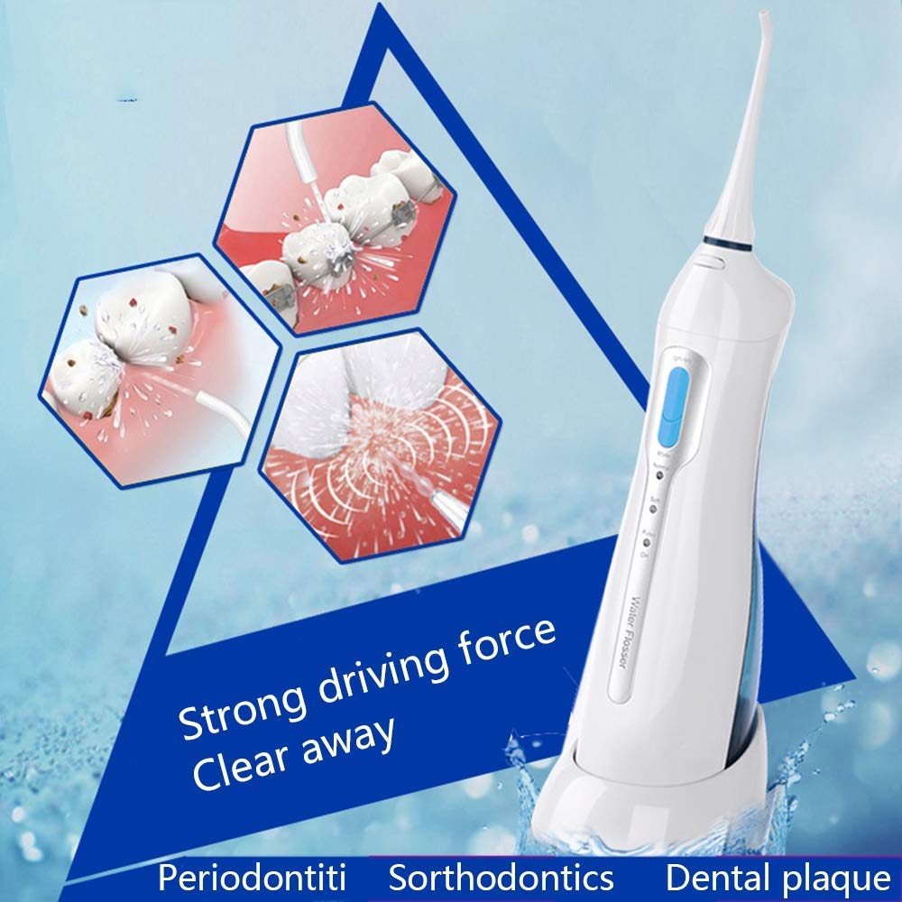 Portable professionnel sans fil dentaire IRRIGATOR oral avec réservoir 150ml et 2 jet conseils dents nettoyant pour bretelles, 3 modes de nettoyage, USB rechargeable, IPX7 imperméable à l'eau