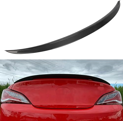 SCITOO Alerón de fibra de carbono para ventana trasera para 2010-2016 para Hyundai Genesis Coupe negro brillante alerón trasero alerón de maletero