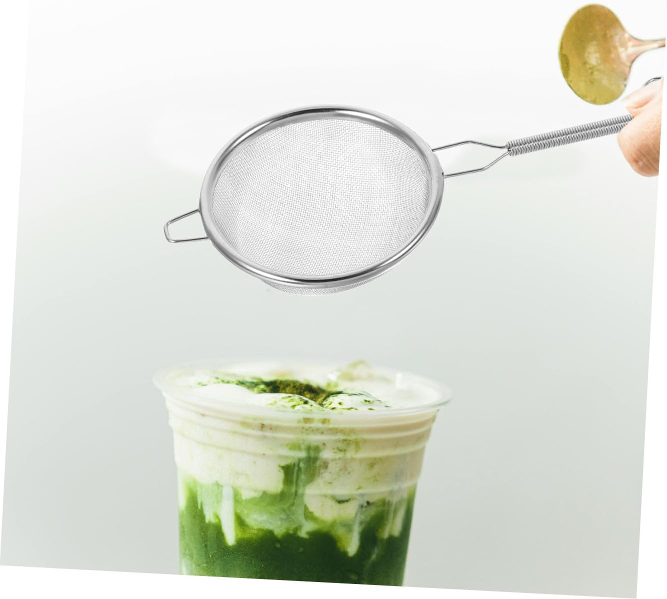 Stainless Steel Fine Mesh Tea Strainer Spoon 7cm Diameter Loose Tea Infuser Filter Matcha Brewing