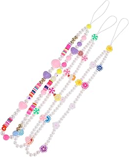 Amosfun 3 Peças De Corrente De Pérola Para Celular Alça De Telefone Com Contas Corda De Telefone Decorativa Encantos De Capa De Telefone Corrente De Celular Corrente De Pérola