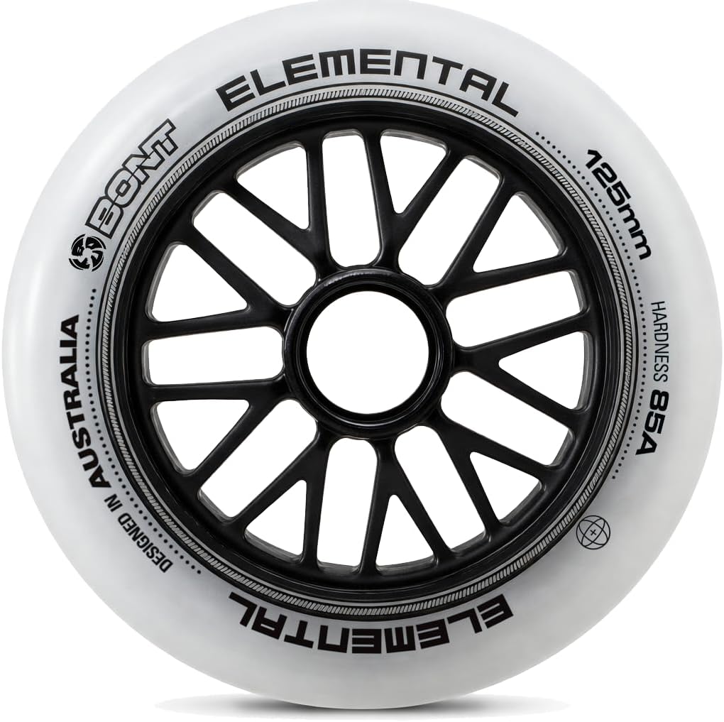 Bont Elemental Inline Speed Skate Wheel 85A Indoor Outdoor Training Wheel,125mm Set of 6 (125mm (Set of 6))