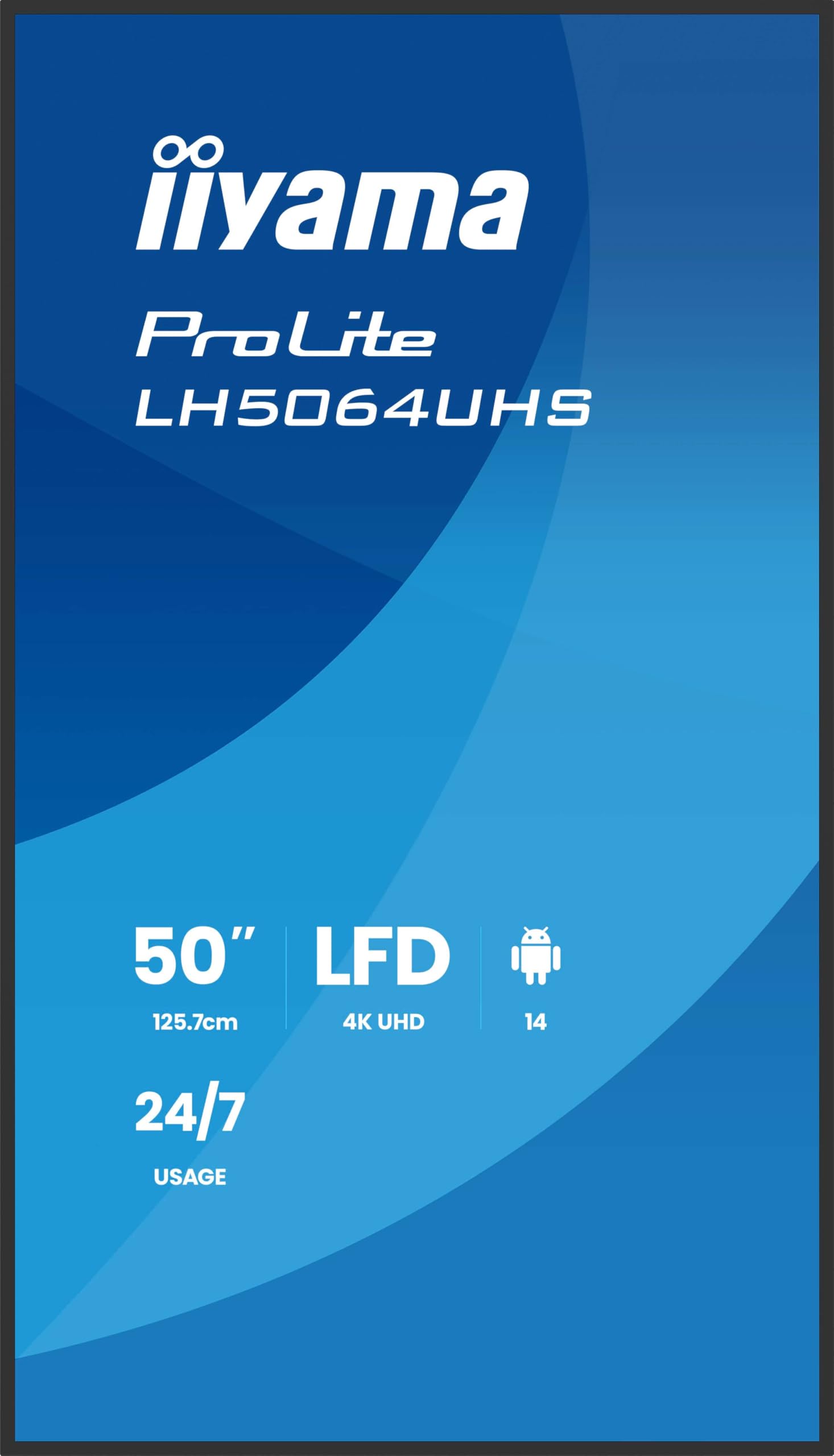 iiyama LH6564UHS-B1AG visualizzatore di messaggi Pannello piatto per segnaletica digitale 165,1 cm (65") Wi-Fi 500 cd/m? 4K Ultra HD Nero Android 24/7