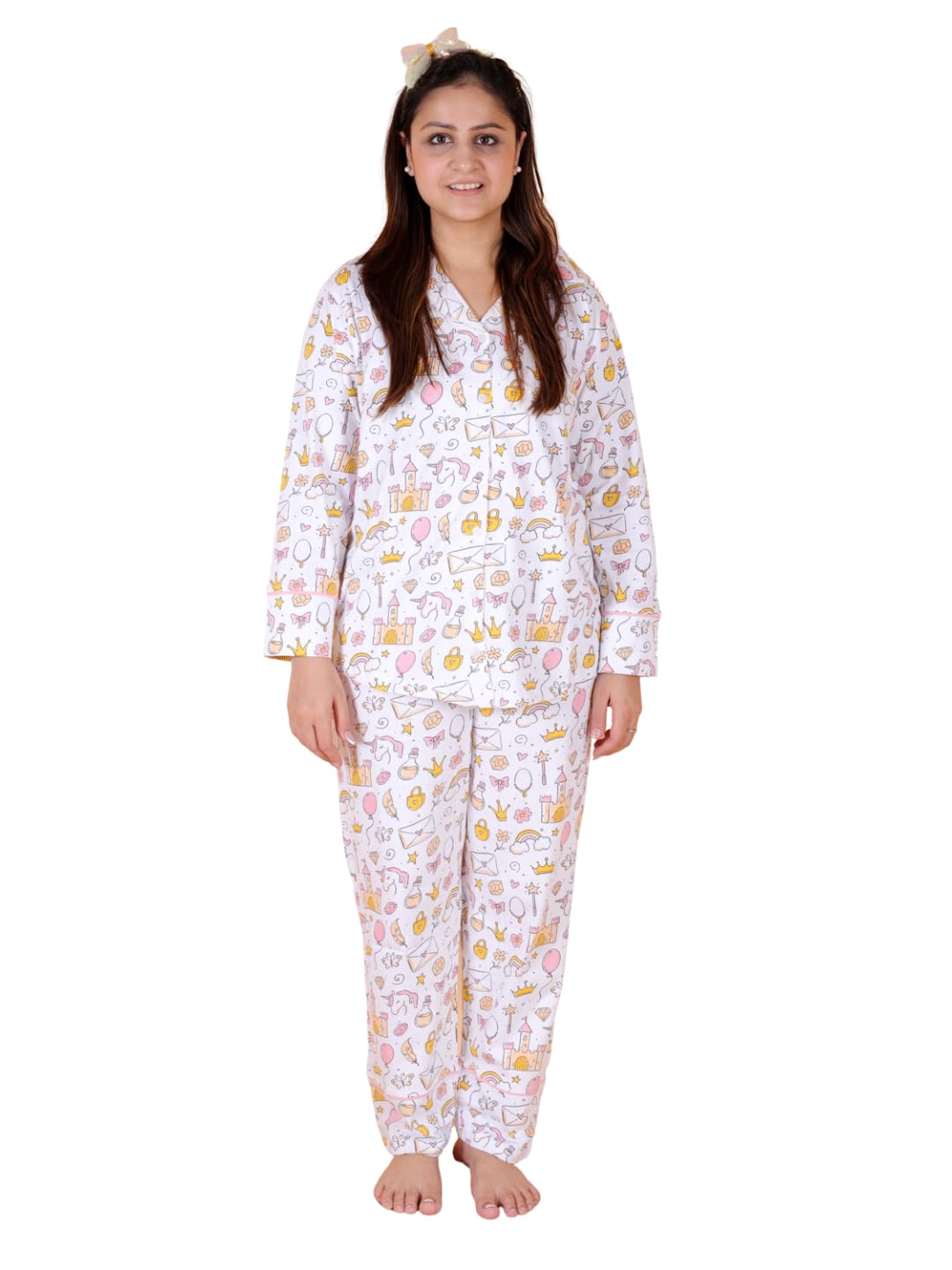 The Mom StoreWomens Pajama Set Comfortable Sleepwear Includes Shirt & Pant