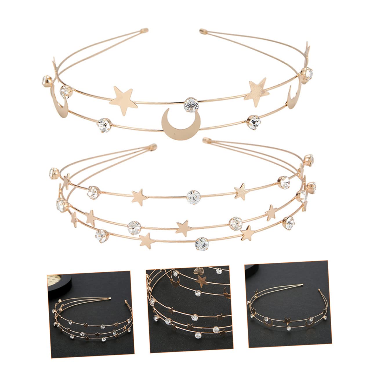 Didiseaon 8 Pz fascia stella fascia glitterata fasce per le donne lunare hair charms hair jewelry arredamento cerchietti bambina fasce per in copricapo di strass