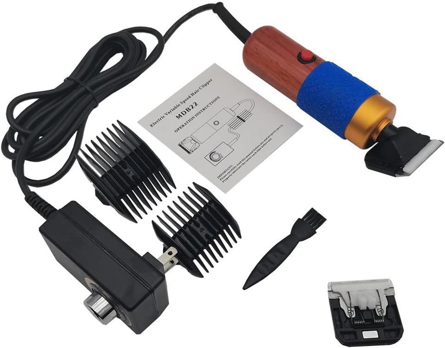 Professional High Power 200W AC Electric Pet Clipper Cutting Machine Horse Rabbits Cat Dog Mower Shaver Animals Grooming Trimmer for Beginners DIY(NO Box 1pc Blade)