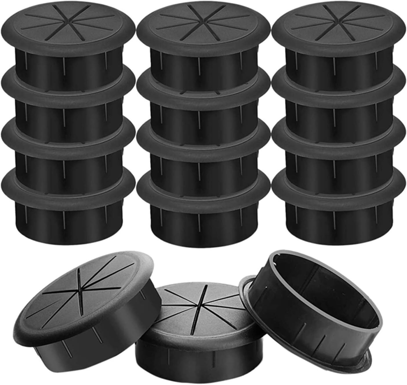 Desk Grommet,15 Pcs Cord Grommets Flexible Wire Set Organizer for Office Home PC Desk,