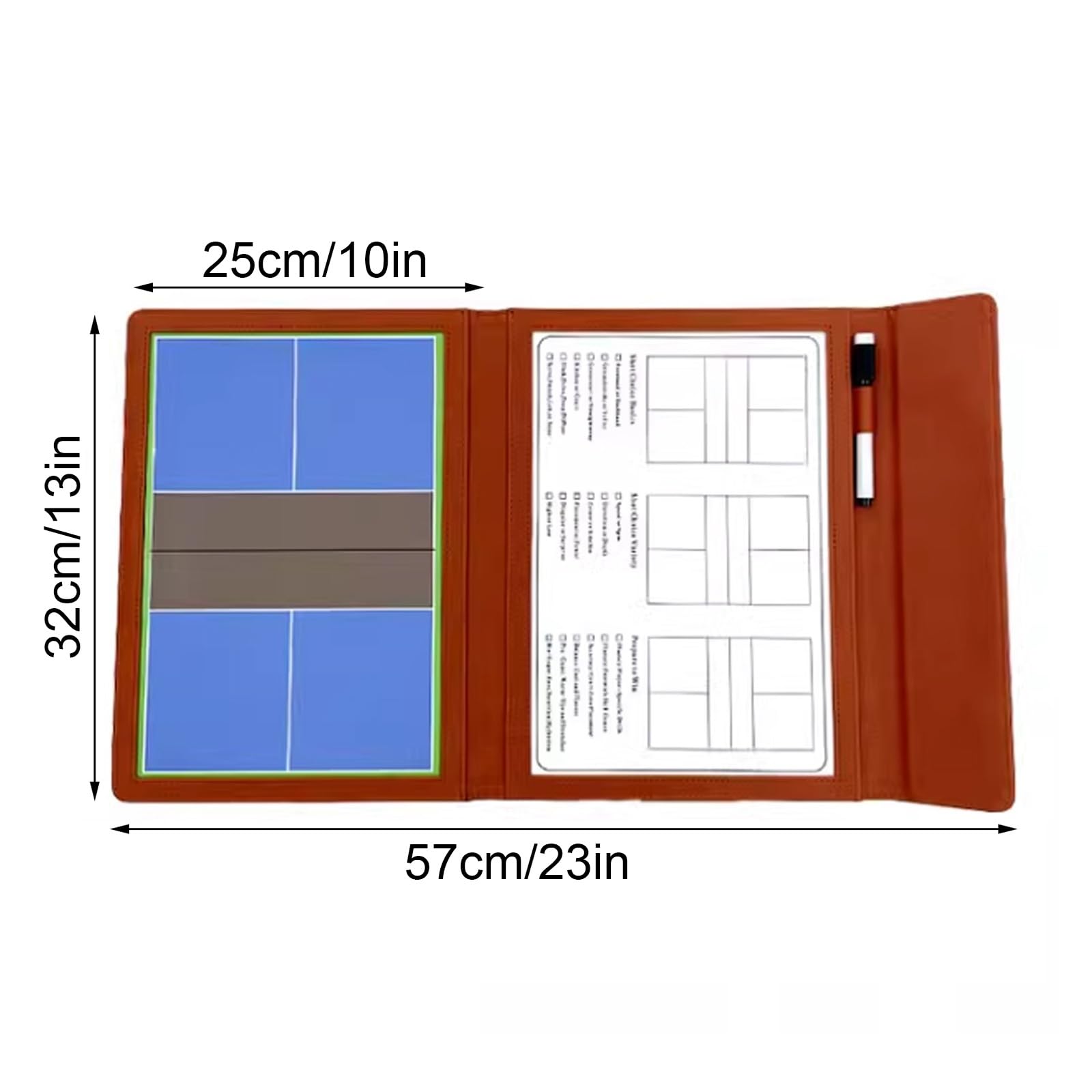 Lavagna for Allenamento Pickleball, Portablocco Tattico Pieghevole, Kit di Attrezzatura Magnetica Cancellabile a Secco, Superficie di Scrittura Liscia, con 2 Pennarelli, Partite