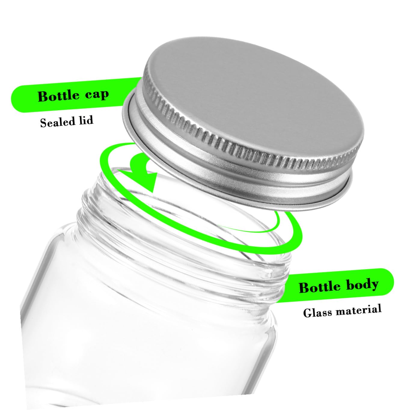 NUOBESTY Frasco de Vidrio Pequeño 50ml con Tapa, Lote de 20 Unidades