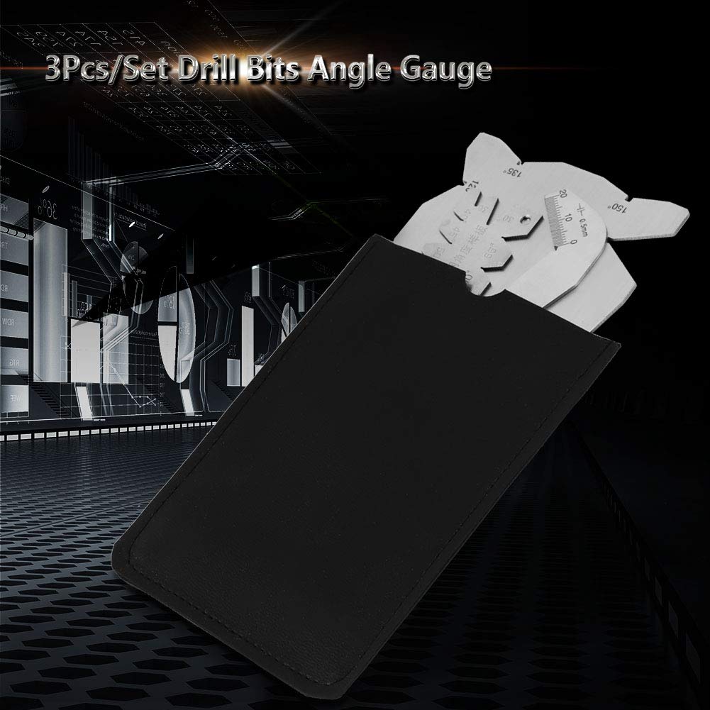 Drill Bit Angle Gauge - Drill Bits Angle Gauge, 3Pcs Drill Angle Gauge Dirll Sharpener Tools S/S Angle Measuring Gage: Industrial & Scientific