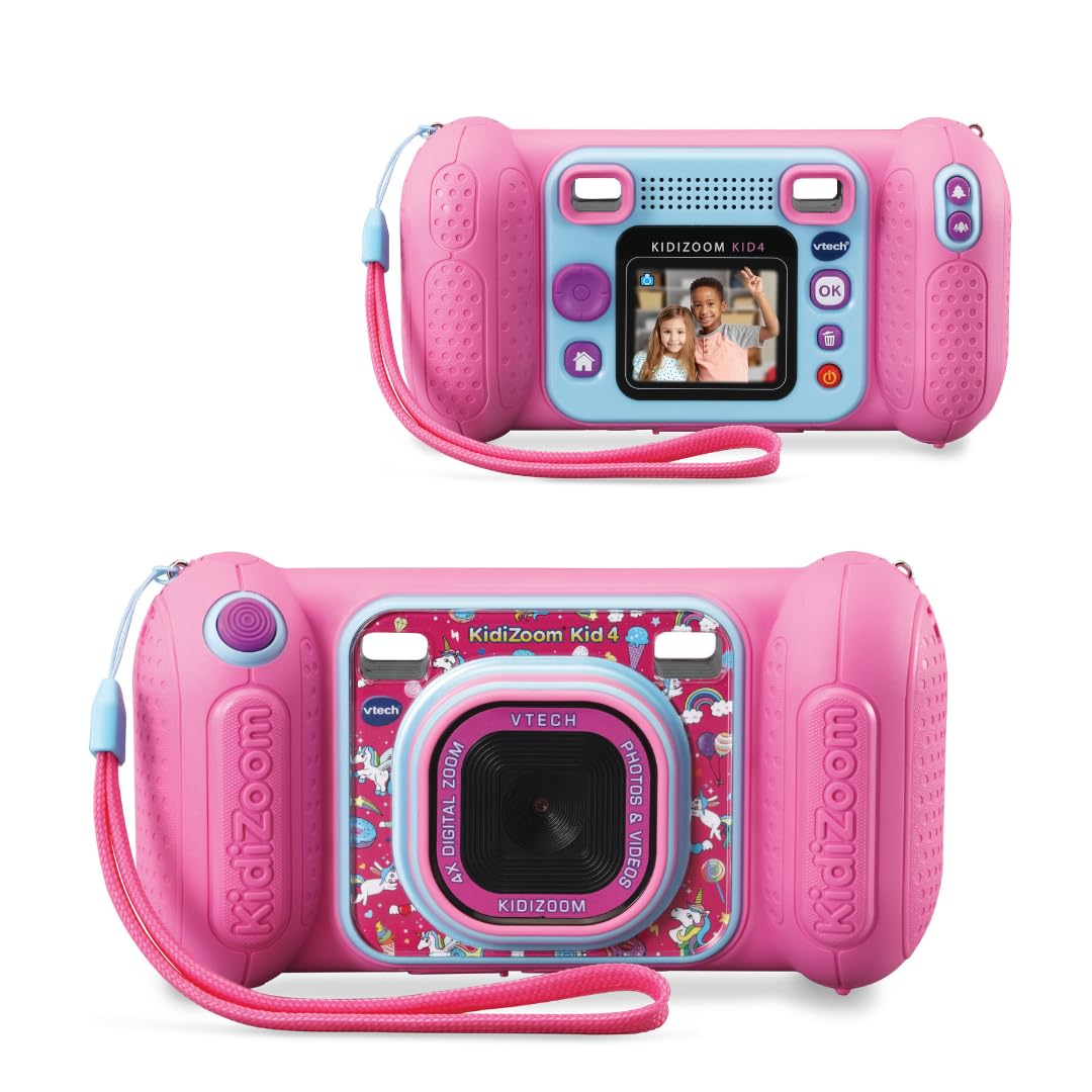 VTech KidiZoom Kid 4 Pink - Children's Camera with Games and Parental Control - For Children Aged 4-8 Years