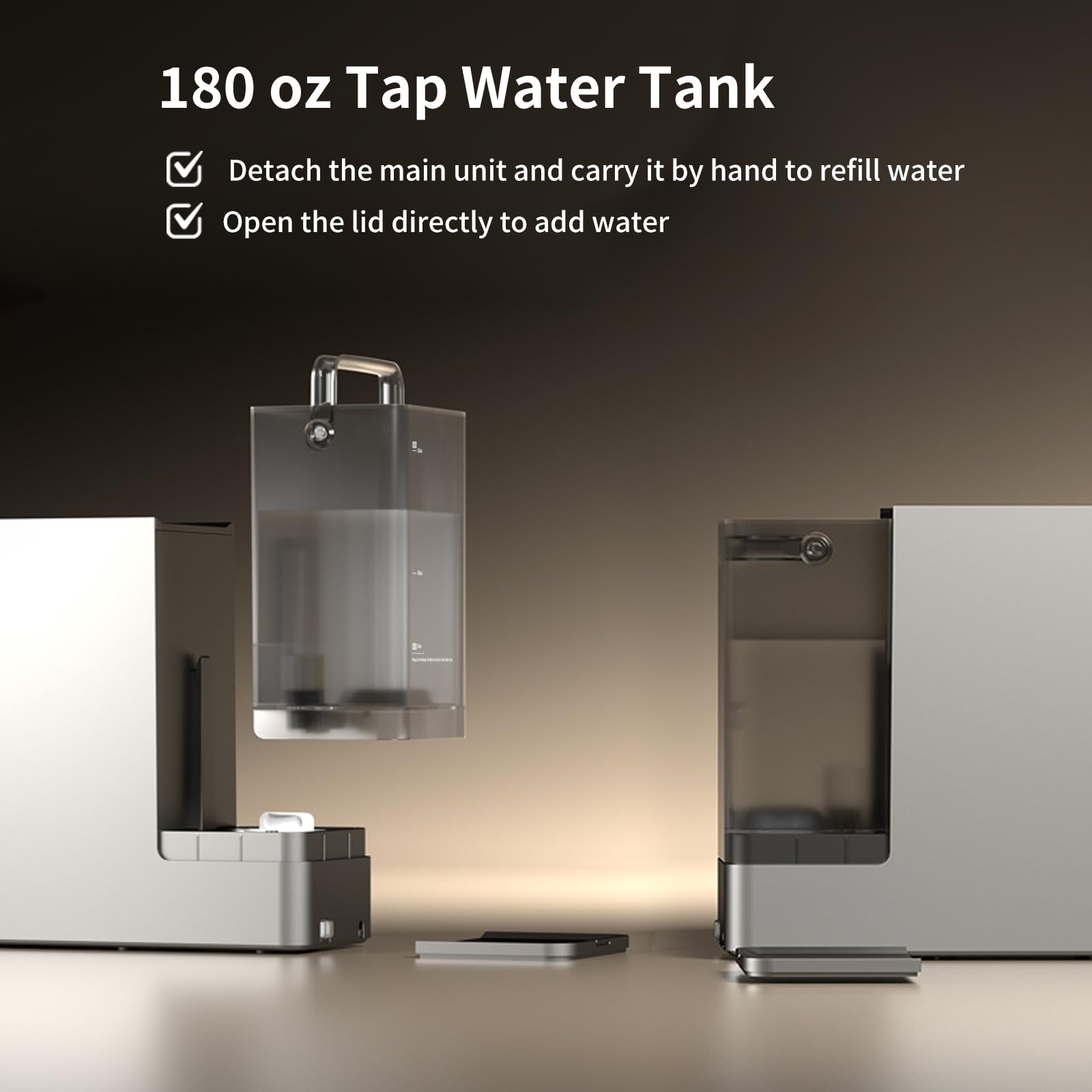 Waken - Filtro de agua de ósmosis inversa eléctrico, sistema de filtración de agua UV, visualización TDS en tiempo real, sin BPA, PFAS, plomo y reducción TDS (azul zafiro) (gris platino)