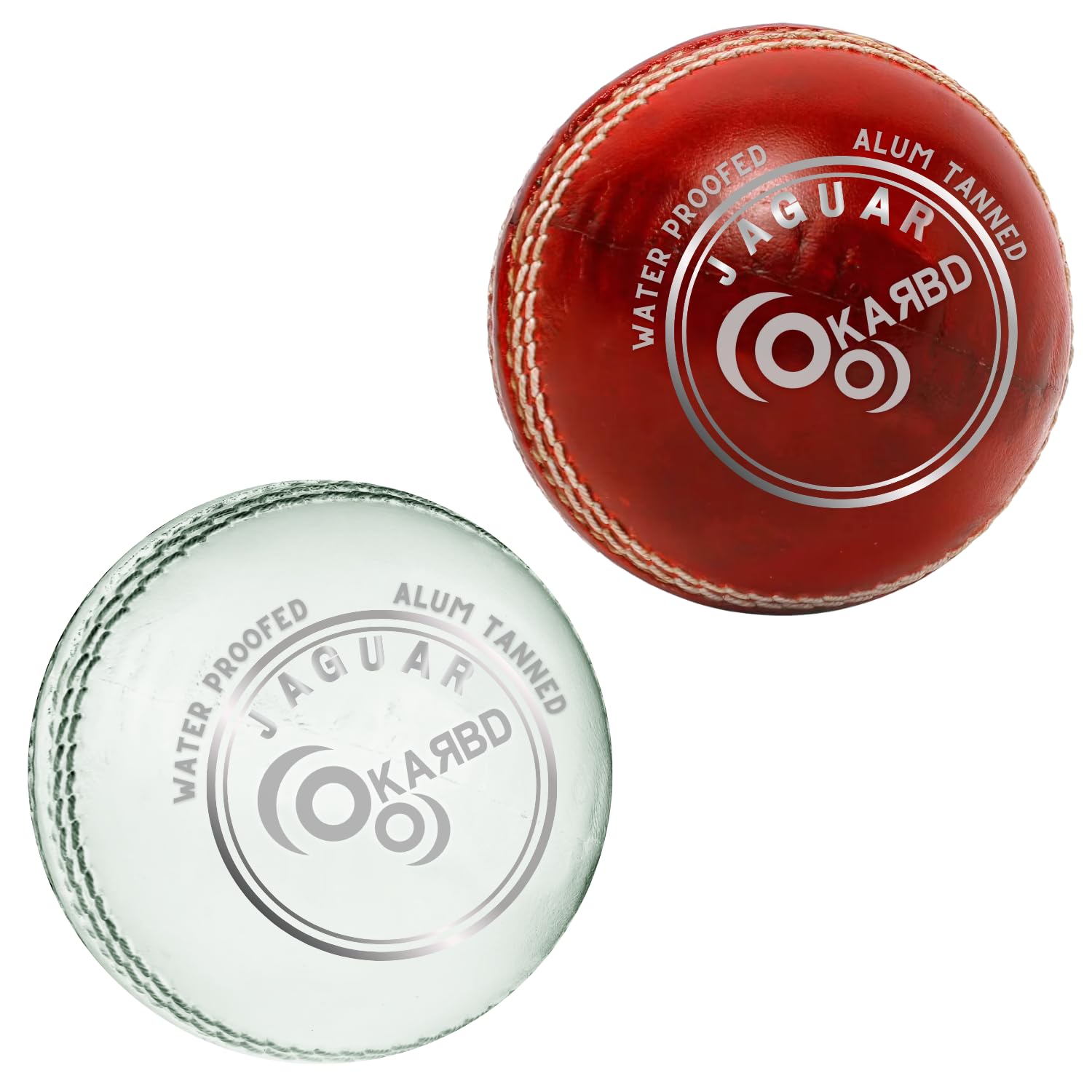 KARBD Cricket Ball Leather 4 Piece Professional Hand Stitching Waterproof Coating Season Ball for Tournament Club Matches (20 to 30 Overs, Jaguar Red & White, Combo Pack Set of 2) (B0CHVVWY5X) Amazon Price History, Amazon Price Tracker