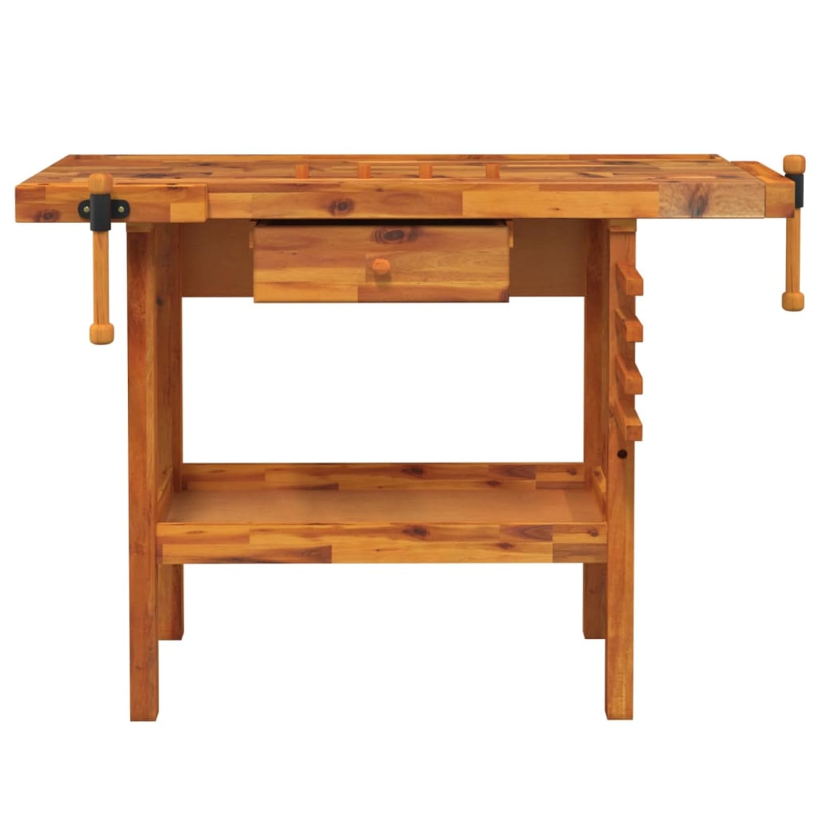 ShGaxin Banco Trabajo cajón y Tornillos Banco, Mesa De Trabajo Taller, Caballete Mesa, Banco Herramientas, Caballete para Mesa, Bancada De Trabalho, Madera Acacia 124x52x83cm