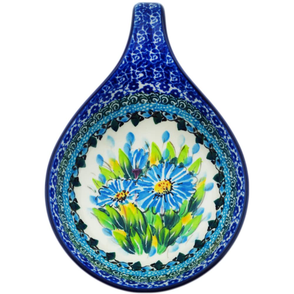 Authentic Polish Pottery Condiment Dish Signature UNIKAT in Buquet Azul Design Handmade in Boles?awiec Poland by Ceramika Artystyczna + Certificate of Authenticity