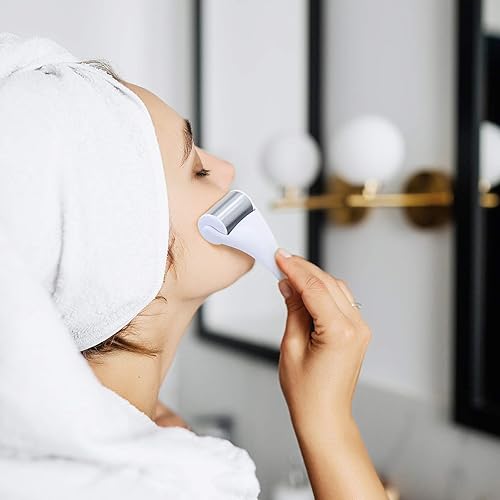 Miniatura 6 de MAANGE - Rodillo de hielo para cara y ojos, 2 unidades de rodillo facial de acero inoxidable para el cuidado de la piel, rodillo de hielo facial